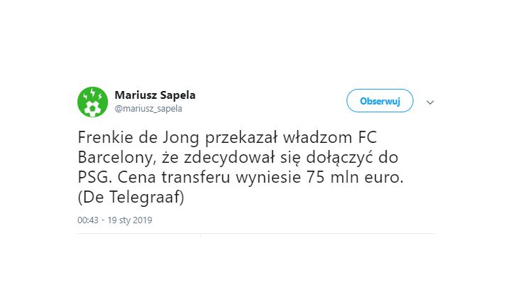 Delegacja Barcy spotkała się z De Jongiem